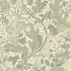 Galerie S83105 - Sommarang Swedish Flowers Leaves Cream Galerie Wallpaper roll - luxury design for UK feature walls