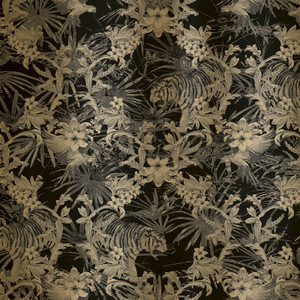 Galerie 12587 - Ted Baker Fantasia Animals Metallic Black Gold Galerie Wallpaper roll - luxury design for UK feature walls