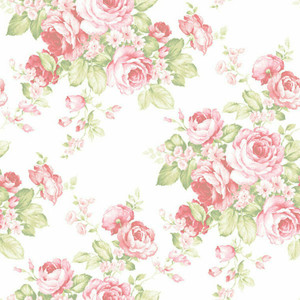 Galerie AB27612 - Abby Rose 4 Floral Roses Pink Green Galerie Wallpaper roll - luxury design for UK feature walls