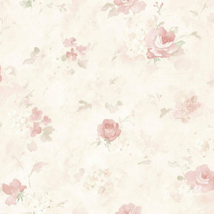Galerie AB27661 - Abby Rose 4 Morning Dew Faded Roses Pink Green Cream Galerie Wallpaper roll - luxury design for UK feature walls