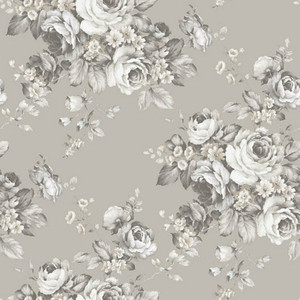 Galerie AF37701 - Abby Rose 4 Grand Floral Grey Black Galerie Wallpaper roll - luxury design for UK feature walls