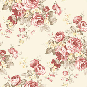Galerie AF37702 - Abby Rose 4 Grand Floral Red CreamGreen Galerie Wallpaper roll - luxury design for UK feature walls