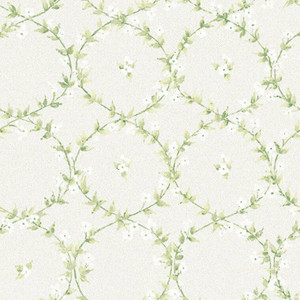 Galerie AF37746 - Abby Rose 4 Floral Laurel Green Light Grey Galerie Wallpaper roll - luxury design for UK feature walls