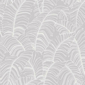 Galerie G78298 - Bazaar Palm Leaves Light Grey Galerie Wallpaper roll - luxury design for UK feature walls
