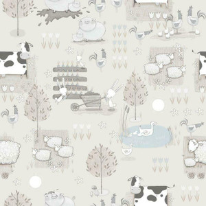 Galerie G78375 - Tiny Tots 2 Farmland Greige Galerie Wallpaper roll - luxury design for UK feature walls