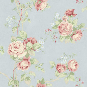 Galerie CG28815 - Rose Garden Vine Roses Blue Galerie Wallpaper roll - luxury design for UK feature walls