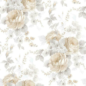 Galerie RG35723 - Rose Garden Trailing Roses Beige Galerie Wallpaper roll - luxury design for UK feature walls