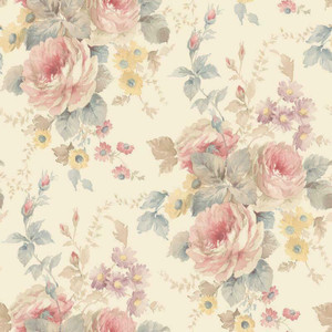 Galerie RG35726 - Rose Garden Trailing Roses Pink Galerie Wallpaper roll - luxury design for UK feature walls