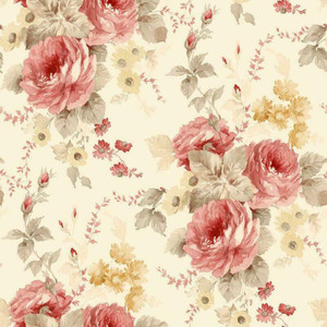 Galerie RG35728 - Rose Garden Trailing Roses Pink Galerie Wallpaper roll - luxury design for UK feature walls