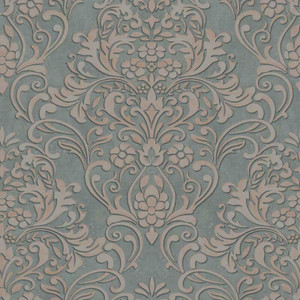 Galerie 32604 - City Glam Floral Damask Rose Gold Grey Galerie Wallpaper roll - luxury design for UK feature walls
