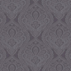 Galerie DWP0247-01 - Emporium Mehndi Damask Purple and Silver Galerie Wallpaper roll - luxury design for UK feature walls