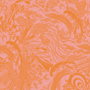 Galerie 12613 - Ted Baker Fantasia Animals Florals Orange Pink Galerie Wallpaper roll - luxury design for UK feature walls
