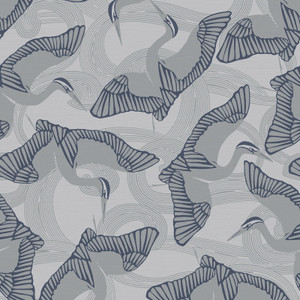 Galerie 12622 - Ted Baker Fantasia Birds Cranes Grey Blue Galerie Wallpaper roll - luxury design for UK feature walls