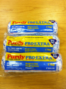 3 x 9" Purdy Colossus 1" Nap Long Pile Paint Roller Sleeves 1.75" Core