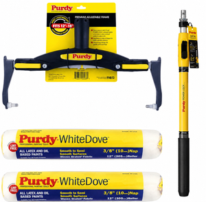 Purdy White Dove 4pce Complete Roller System 12" Rollers Adjustable Frame + Pole