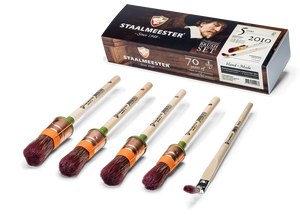 Staalmeester 5pce Mixed Bristle Sash and Bent Fitches Paint Brush Set