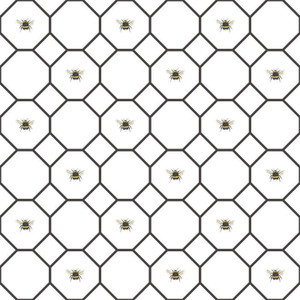Galerie G45406 - Just Kitchens Bee Hive with bees Black White Galerie Wallpaper roll - luxury design for UK feature walls