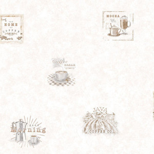 Galerie G45414 - Just Kitchens Coffee Beige Galerie Wallpaper roll - luxury design for UK feature walls