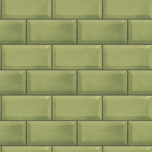 Galerie G45446 - Just Kitchens Metro Tile Green Galerie Wallpaper roll - luxury design for UK feature walls