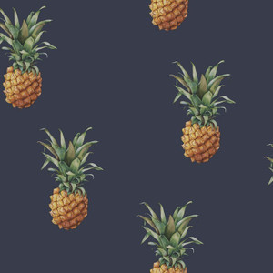 G45451 - Just Kitchens Pineapples Navy Galerie Wallpaper G45451 - Just Kitchens Pineapples Navy Galerie Wallpaper