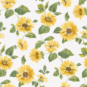 Galerie G45458 - Just Kitchens Sunflower Trail Yellow Green White Galerie Wallpaper roll - luxury design for UK feature walls