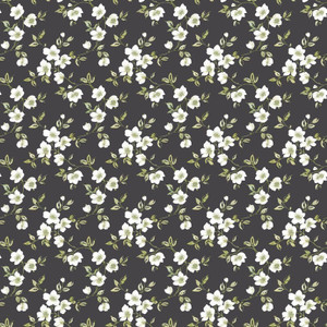 Galerie G78480 - Secret Garden Anenome Mini Black choke, green, taupe Galerie Wallpaper roll - luxury design for UK feature walls