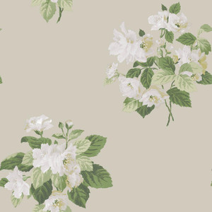 Galerie G78500 - Secret Garden Classic Bouquet Taupe choke, greens Galerie Wallpaper roll - luxury design for UK feature walls