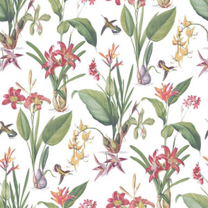 Galerie G78505 - Secret Garden Hummingbirds Lillies Fresh colours Galerie Wallpaper roll - luxury design for UK feature walls