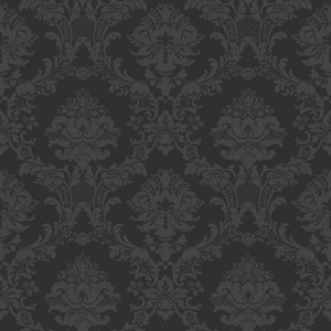 Galerie SB37906 - Simply Silks 4 Classic Damask Black Galerie Wallpaper roll - luxury design for UK feature walls