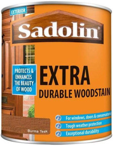 1lt Sadolin Extra Durable Solvent Oil Based Woodstain Burma Teak 1lt Sadolin Extra Durable Solvent Oil Based Woodstain Burma Teak