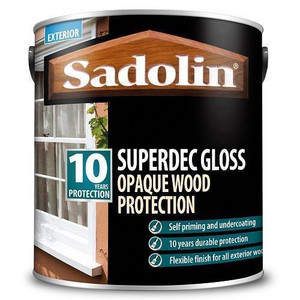 2.5L - Sadolin Superdec Gloss Paint Black  - Exterior Quick Drying 2.5L - Sadolin Superdec Gloss Paint Black  - Exterior Quick Drying