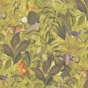 BW51026 - Blooming Wild Amazon Motif Yellow Green Galerie Wallpaper BW51026 - Blooming Wild Amazon Motif Yellow Green Galerie Wallpaper