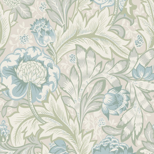 ET12304 - Arts and Crafts Acanthus Garden Beige Blue Green Galerie Wallpaper ET12304 - Arts and Crafts Acanthus Garden Beige Blue Green Galerie Wallpaper