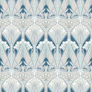 ET12414 - Arts and Crafts Dragonfly Damask Blue Dewdrop Galerie Wallpaper ET12414 - Arts and Crafts Dragonfly Damask Blue Dewdrop Galerie Wallpaper