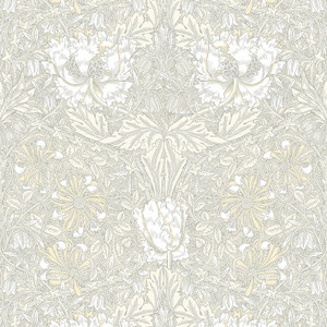 Galerie ET12605 - Arts and Crafts Ogee Flora Taupe Cream Galerie Wallpaper roll - luxury design for UK feature walls