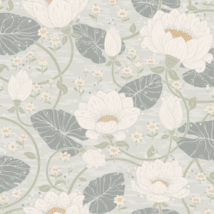 Galerie 83121 - Hjarterum Mixed Floral Grey Galerie Wallpaper roll - luxury design for UK feature walls