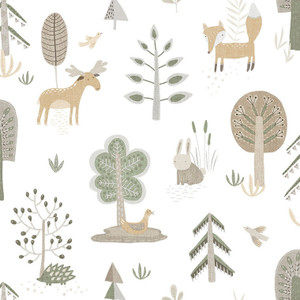 Galerie 14802 - Little Explorers 2 Country Animals Green Galerie Wallpaper roll - luxury design for UK feature walls