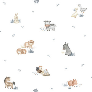 14830 - Little Explorers 2 Farm Animals Blue Galerie Wallpaper 14830 - Little Explorers 2 Farm Animals Blue Galerie Wallpaper
