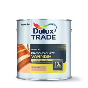 2.5lt Dulux Trade Clear Satin Finish Diamond Glaze Water Based 2.5lt Dulux Trade Clear Satin Finish Diamond Glaze Water Based