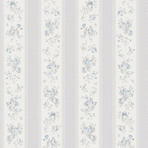 Galerie MC61055 - Maison Charme Floral,Stripe BlueWhite Galerie Wallpaper roll - luxury design for UK feature walls