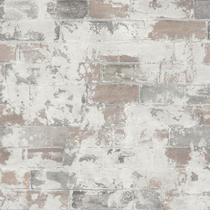 Galerie G67989 - Natural FX2 Brick Silver Grey RedBlackBeige Galerie Wallpaper roll - luxury design for UK feature walls
