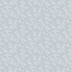 Galerie PF38132 - Pretty Prints Trailing Floral Vines Blue White Galerie Wallpaper roll - luxury design for UK feature walls