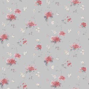 Galerie PF38107 - Pretty Prints Hortensia Trail Pink Grey Beige Galerie Wallpaper roll - luxury design for UK feature walls