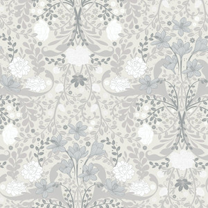 Galerie S24107 - Sommarang 2 White grey Galerie Wallpaper roll - luxury design for UK feature walls