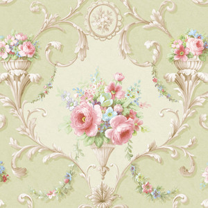 Galerie CI38232 - Classic Silks 4 Floral Traditional Green Galerie Wallpaper roll - luxury design for UK feature walls Galerie CI38232 - Classic Silks 4 Floral Traditional Green Galerie Wallpaper roll - luxury design for UK feature walls