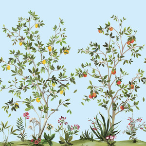 Galerie DB30302M - Daisy Bennett Tree Leaf Blue Galerie Wallpaper Mural roll - luxury design for UK feature walls