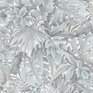 Galerie 33306 - Eden Jungle Leaves White Sage Galerie Wallpaper roll - luxury design for UK feature walls