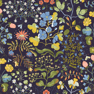 22002 - Fagring Floral Blue Galerie Wallpaper 22002 - Fagring Floral Blue Galerie Wallpaper