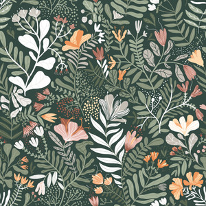 22009 - Fagring Floral Green Galerie Wallpaper 22009 - Fagring Floral Green Galerie Wallpaper