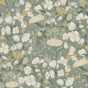 22014 - Fagring Floral Silver Grey Galerie Wallpaper 22014 - Fagring Floral Silver Grey Galerie Wallpaper